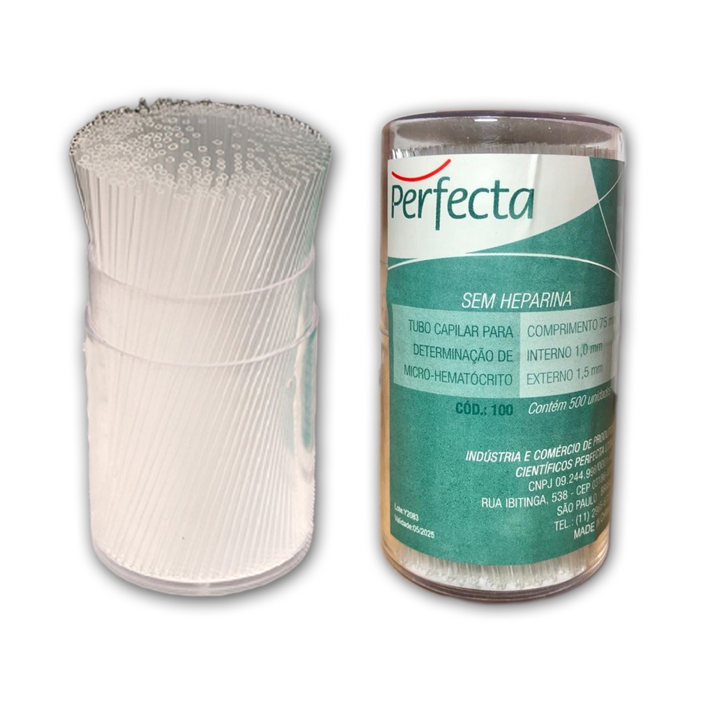 Tubo Capilar Para Micro-hematócrito Sem Heparina 500un