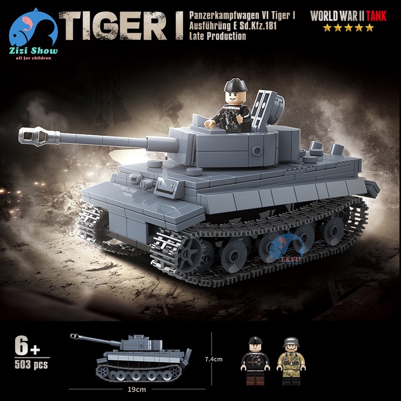 LEYU Blocos De Construção Militares Tigre I Kit De Modelo De Tanque Pesado Lego Guerra Mundial Do Exército Brinquedo De Bricolage Para Meninos Crianças