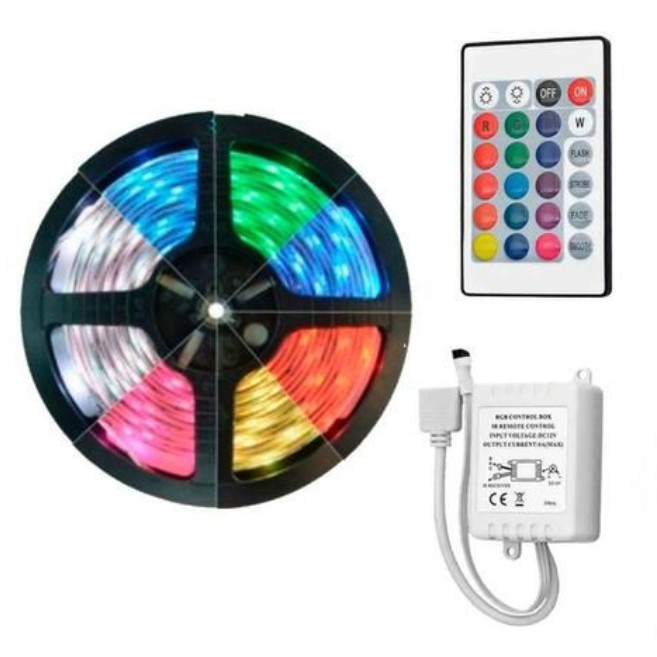 Fita Led Colorida Sanca Prova De Agua Rgb M Cores Controle Sem Fonte Beecost