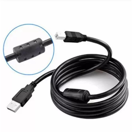 Cabo USB 2.0 e 1.1 AM / BM de dados para impressora. Tamanho: 3,0 metros. Blindado com Filtro + Malha 28 AWG. High Speed USB 2.0