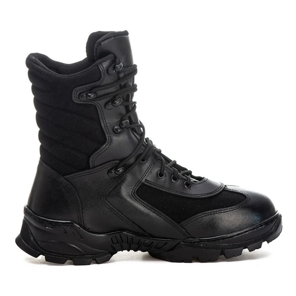Bota Coturno Militar Pm Cano Médio Em Couro Auto Brilho Tatico Paintball