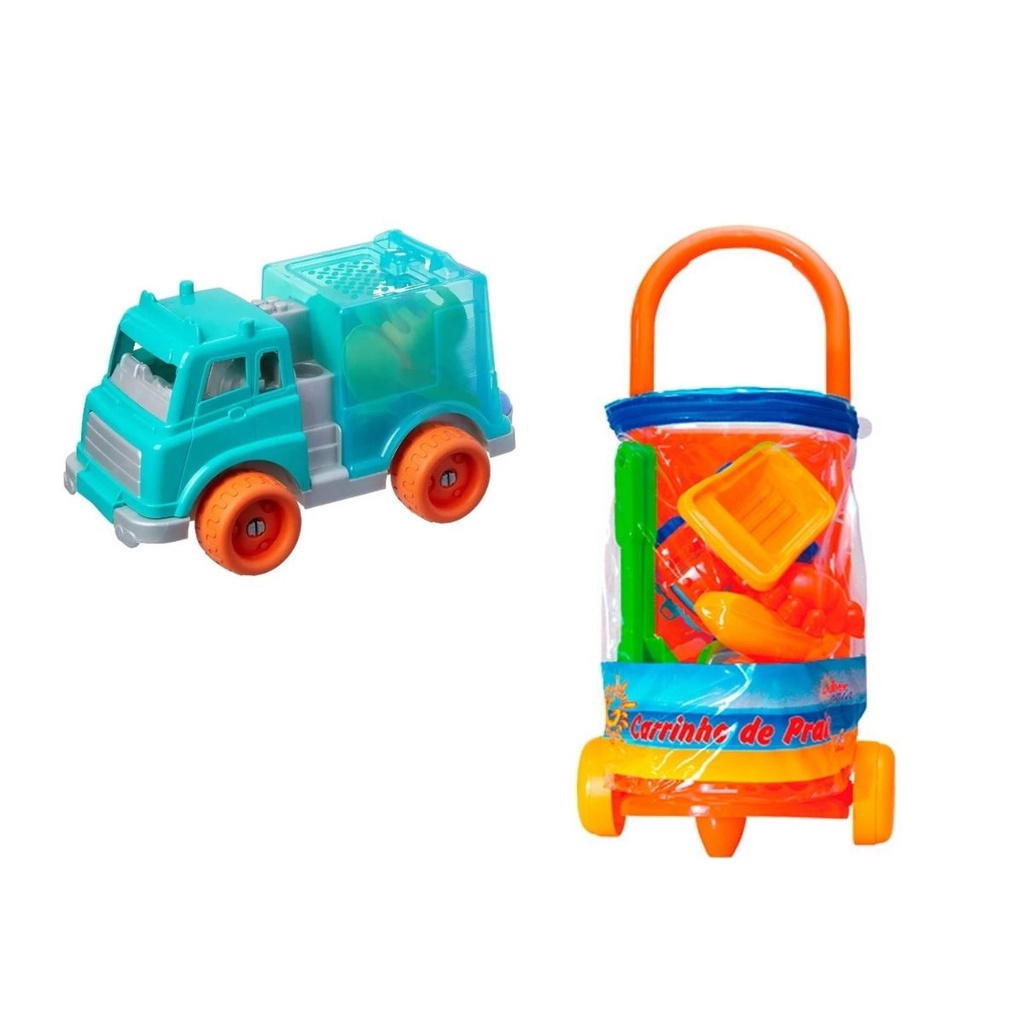 Kit Praia Caminhão Acqua Carrinho de Praia com Acessórios Gulliver