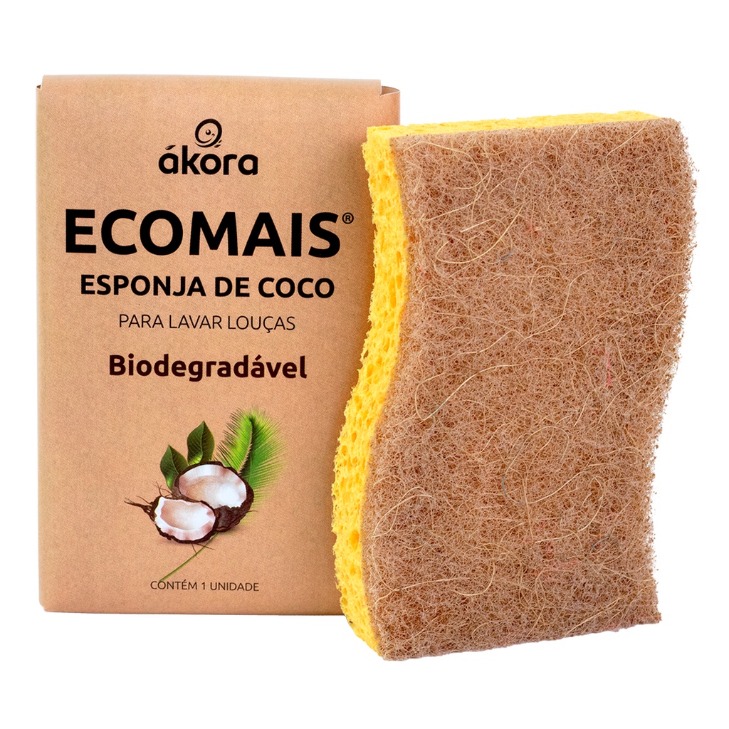 Esponja De Coco Bucha Mágica Para Cozinha Louças E Talheres Ecomais Akora