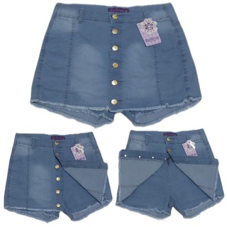 Short Saia Jeans Feminino Plus Size Com Lycra (46 Ao 54