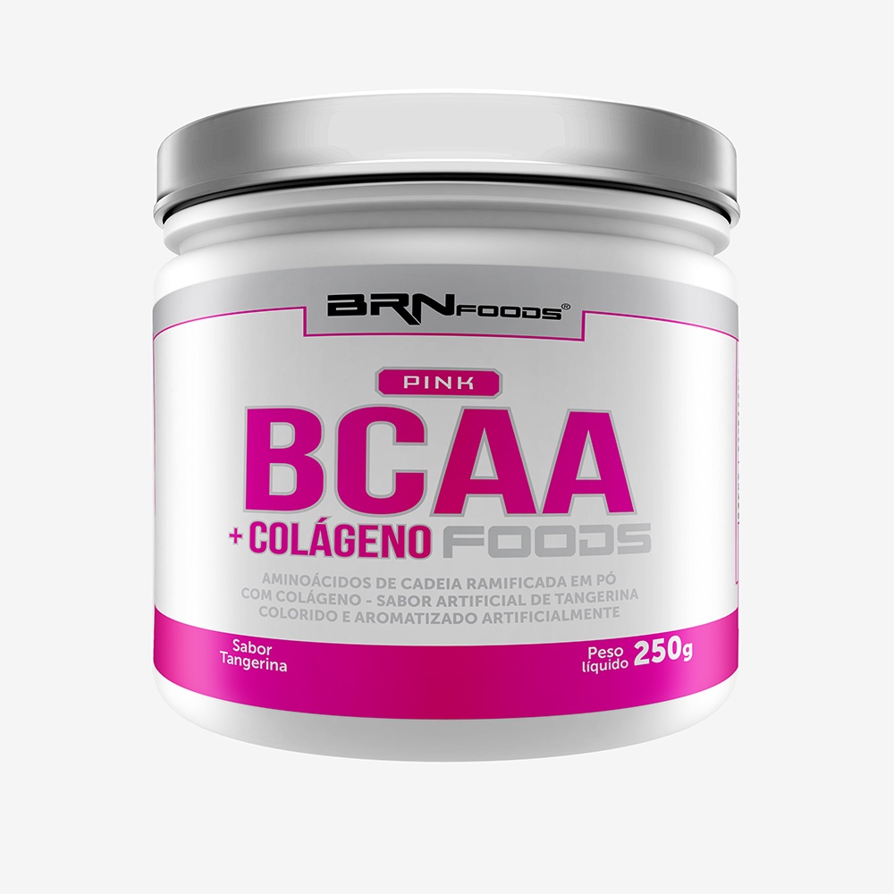 PINK BCAA com Colágeno FOODS 250g Sabor Tangerina – BRNFOODS