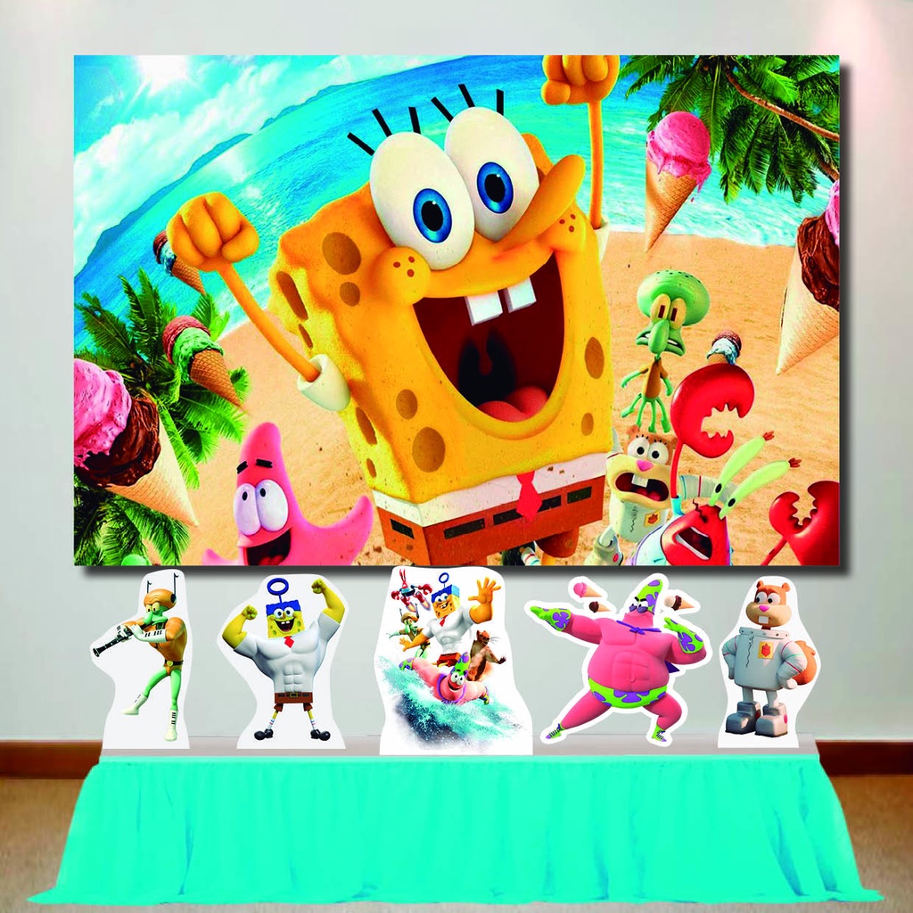 Kit Cenário Bob Esponja Painel de Aniversário Infantil e Display de ...