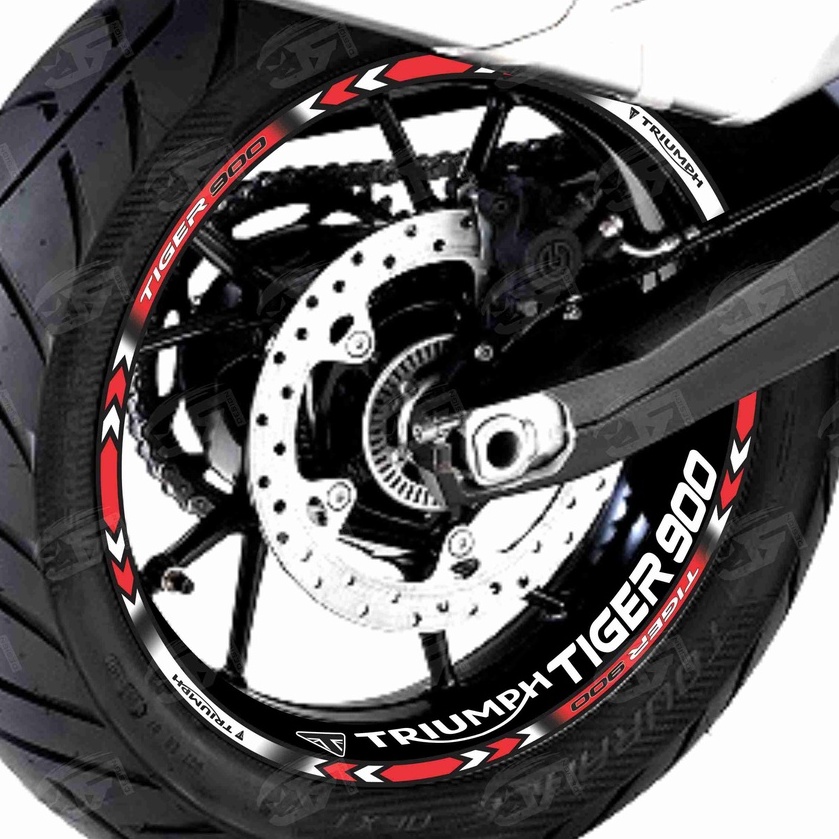 Adesivo Friso Refletivo Roda Moto Triumph Tiger 900 GT PRO Tiger 900 Rally PRO + Adesivos Internos M01 vermelho