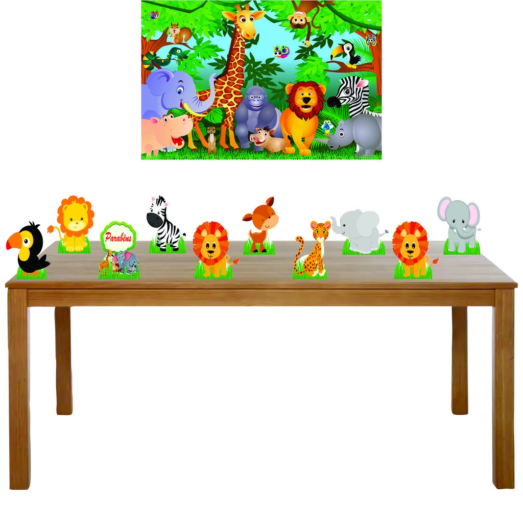 Kit Totens Display safari - Display para mesa + Painel