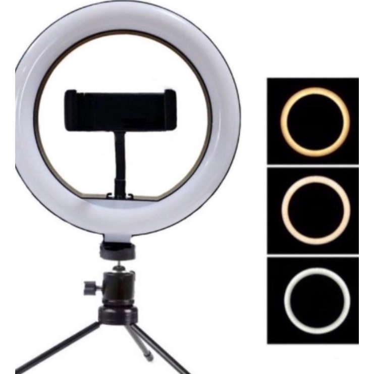 Iluminação Led Ring Light 8 Polegada 20cm Com Mini Tripé + Suporte Celular