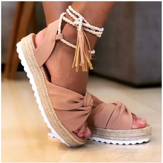 sandalia flatform corda