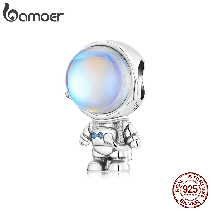 Bamoer 925 Prata Beadsastronauta Estilo Moda Charme Para Pulseira DIY Acessórios BSC578 - Fashion Accessories