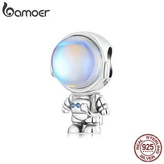 Bamoer 925 Prata Beadsastronauta Estilo Moda Charme Para Pulseira DIY Acessórios BSC578