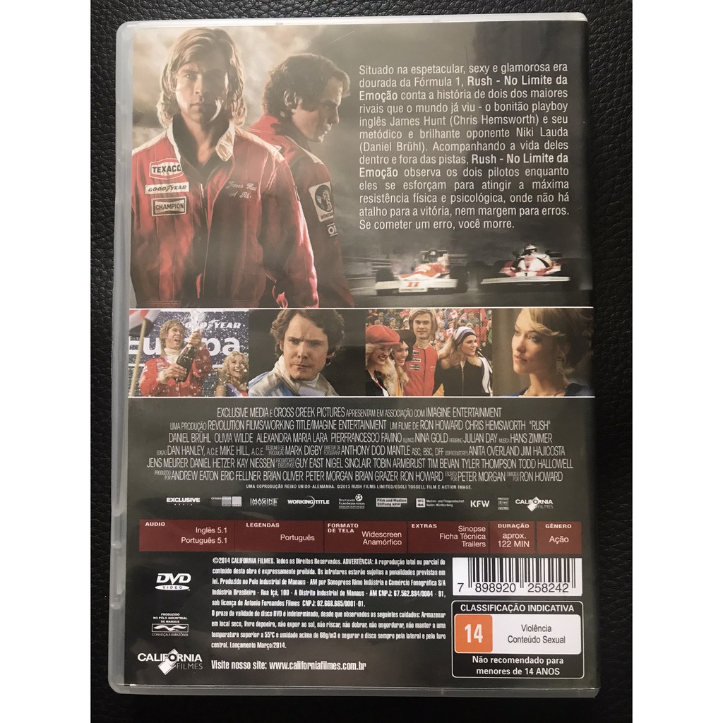Dvd Rush No limite da emoção