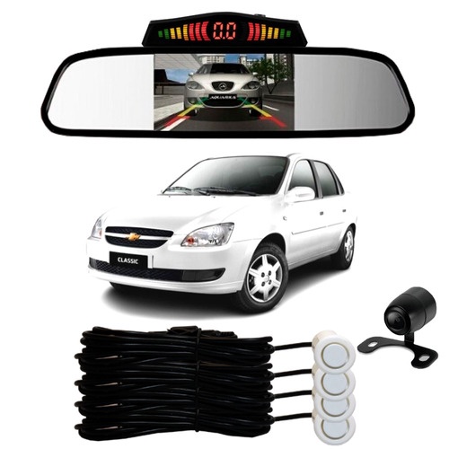 Sensor De Ré + Espelho Camera Ré Chevrolet Corsa Branco em Oferta na Shopee