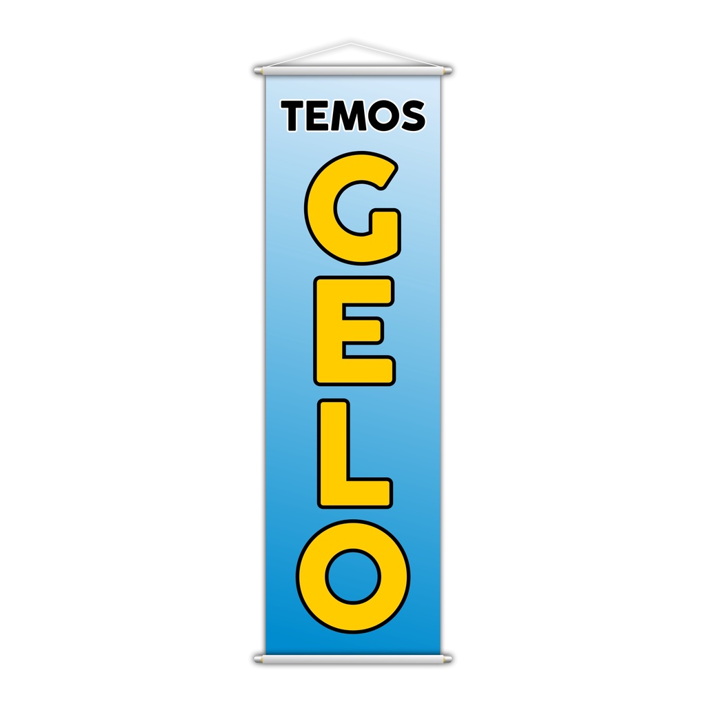 Banner Temos Gelo Bebidas Serviço Lona 100x30cm
