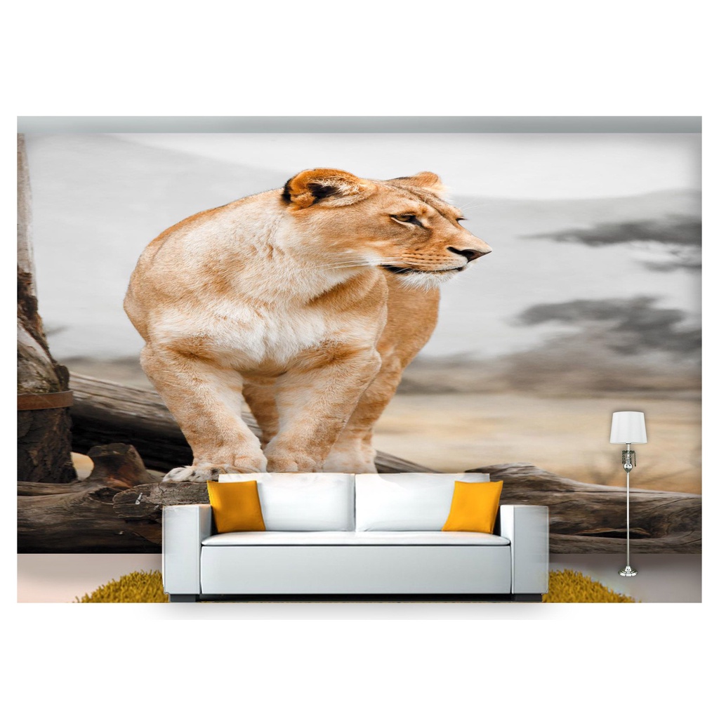 papel de parede Animais Leoa savanna 3D 7,5m² ANM115