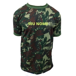 Camiseta Camuflada - Dry Fit Trilobal - Com O Nome De Guerra Bordado