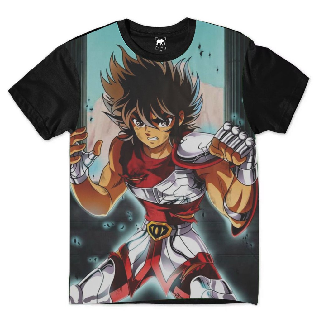 Camiseta Plus Size Saint Seiya Cavaleiros Zodiáco Pegasu Fantasy