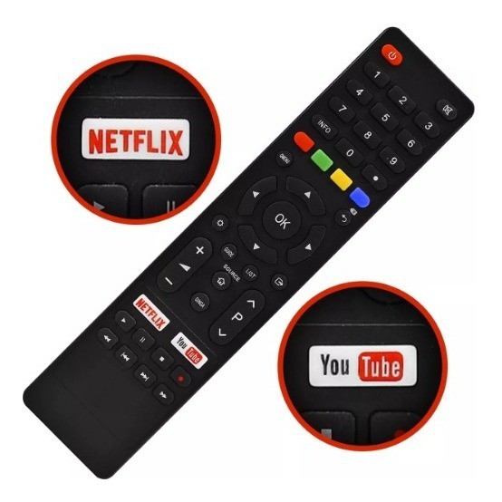 Controle 287 Tv Britania 32 E 40 Smart C/ Youtube E Netflix REF:02G9