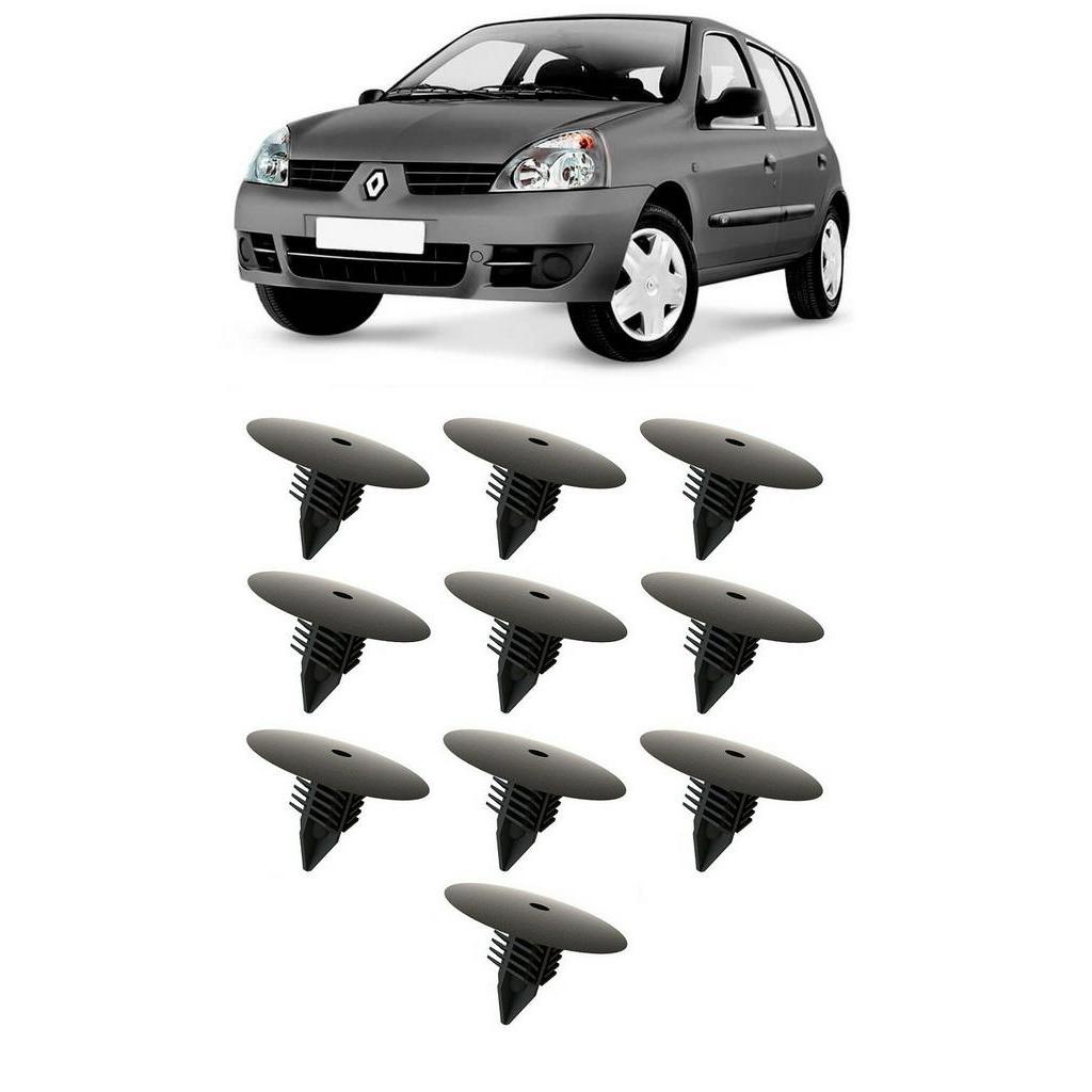 Kit 10 Grampo Presilha do Parabarro Renault Clio 1998 a 2016