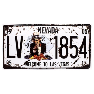 Placa de Carro Antiga Decorativa Metálica Vintage Nevada Las Vegas 414-35 Lorben
