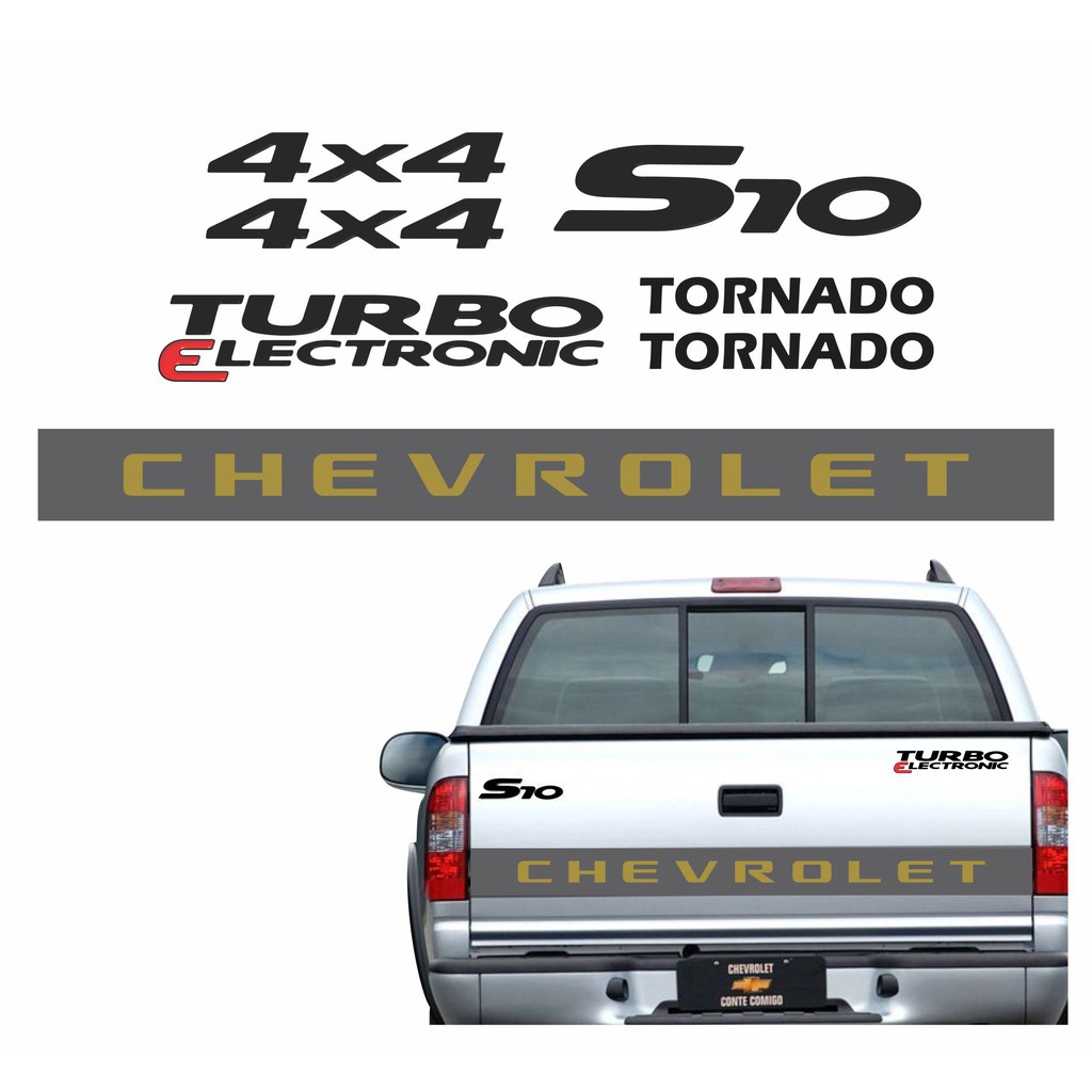 Kit Adesivos S10 Tornado 4x4 Turbo 2007 + Faixa Preto R777