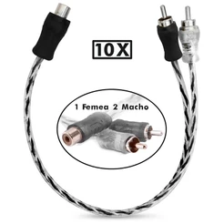 Kit 10 Cabos Y Rca Injetado Techone 1 Fêmea 2 Macho P Módulo