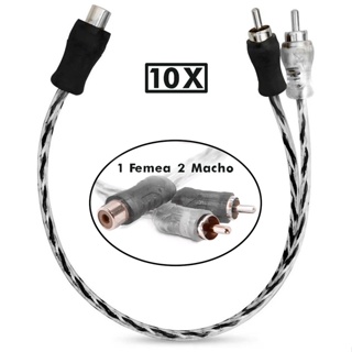Kit 10 Cabos Y Rca Injetado Techone 1 Fêmea 2 Macho P Módulo em Oferta na Shopee