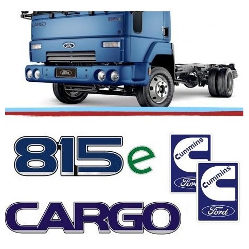 Kit Adesivo Emblema Ford Cargo 815e + Par Ford Cummins