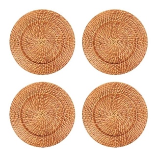 Kit 4 Sousplat Redondo Mundiart Rattan Bambu Cores Variadas em Oferta na Shopee