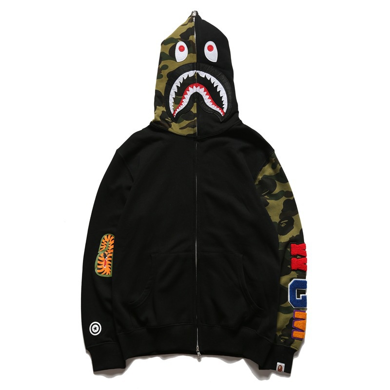 Casaco Com Capuz Unissex Estampa Bape Shark Ape Camo