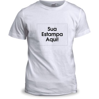 Camiseta branca Unissex personalizada com sua arte