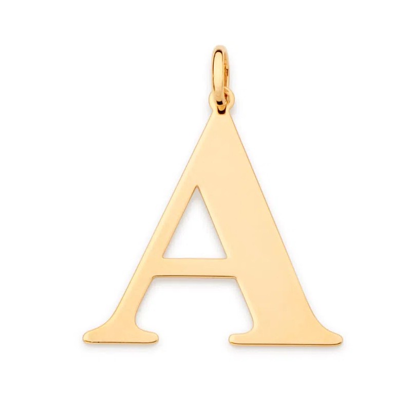 PINGENTE ROMMANEL GRANDE LETRA MAXI BANHADO A OURO 18K 542603