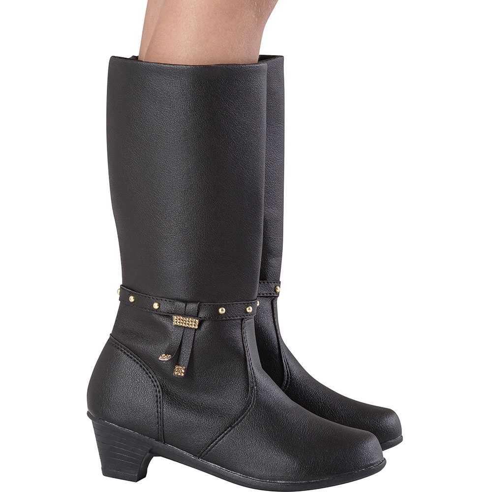 Bota infantil feminina saltinho salto baixo grosso para meninas cano longo montaria crianças de moda blogueirinha