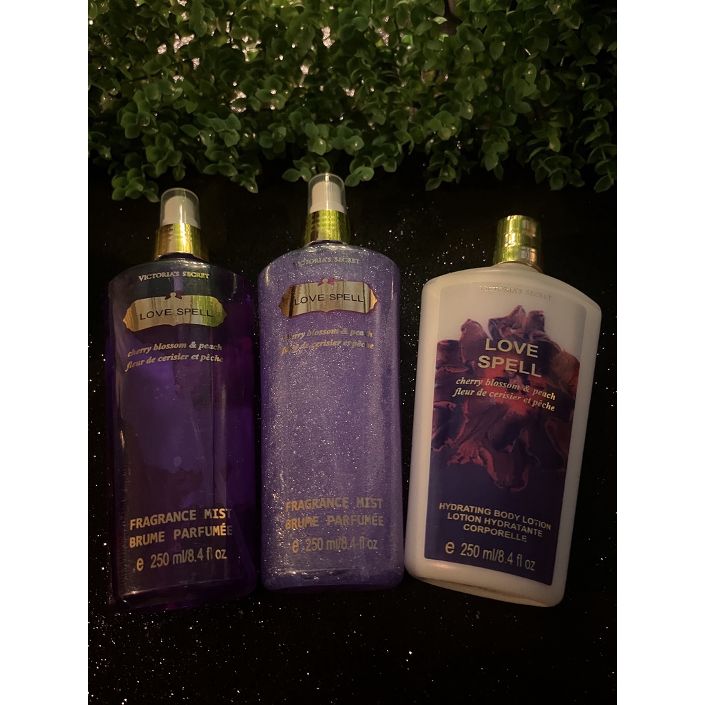 Trio Victoria's Secret Shimmer Glitter Micropartículas EXCLUSIVIDADE 3 Produtos Creme Hidratante + Body Splash Shimmer + Body Splash Vanilla Lace Love Spell Coconut Passion Pure Seduction