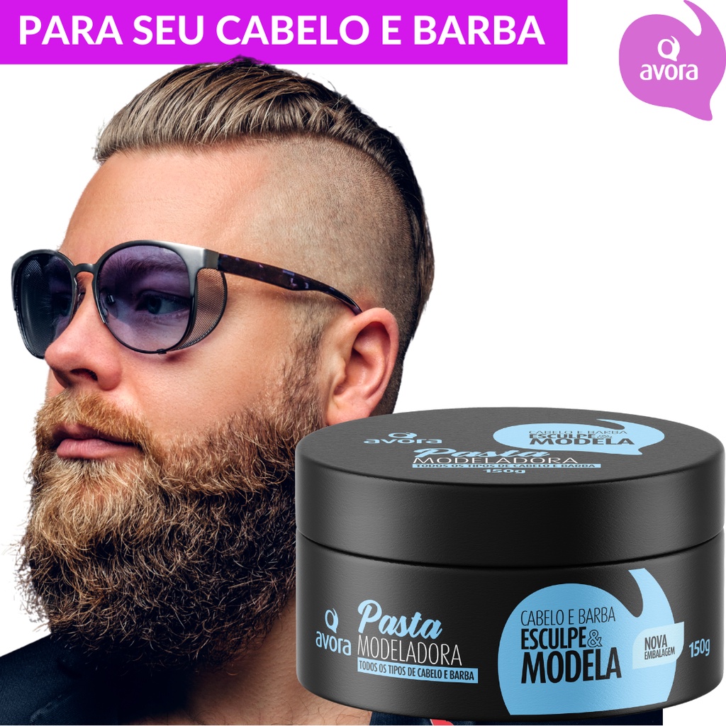 Pasta modeladora para cabelo e barba AVORA para máxima fixação