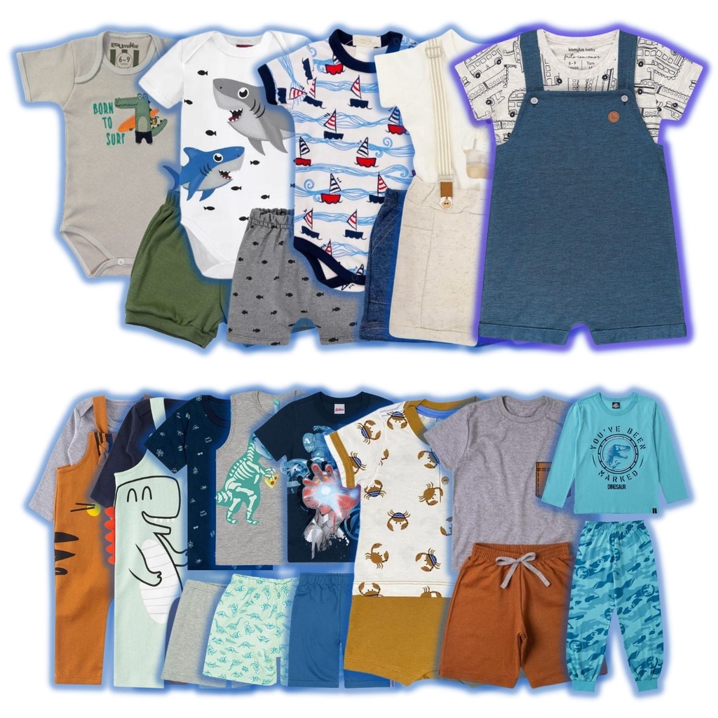 Liquida Roupa Infantil Menino | Blusa Bermuda Calça Camiseta Conjunto | Peça Sortida e Aleatória