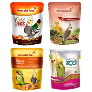 Calopsita Mix Sementes Ração Gold Frutas Farinhada Parrots Reino das Aves e Extrusada Pm13 Megazoo em Oferta na Shopee