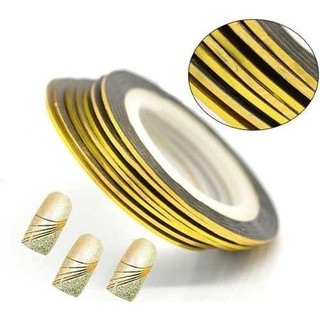 Fio de ouro - adesivos para unha - rolinho adesivo | Shopee Brasil