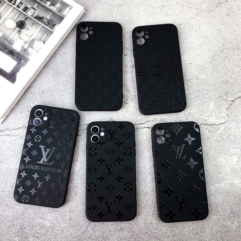 LV GUCCI Capa De Celular Preta Para iPhone 12pro Max 12mini 11 pro