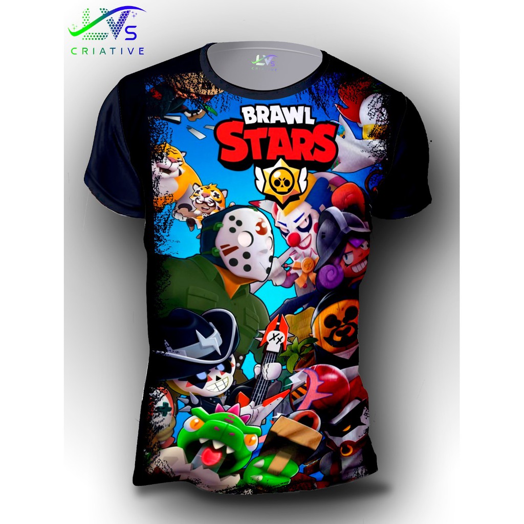 Camisa Camiseta Brawl Stars Game Braw2 Personalizada Estampa Total Shopee Brasil - camiseta do brawls star