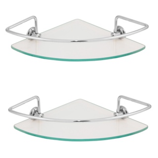 Kit 02 Porta Shampoo Suporte De Banheiro Shampoo Canto Vidro 6mm em Oferta na Shopee