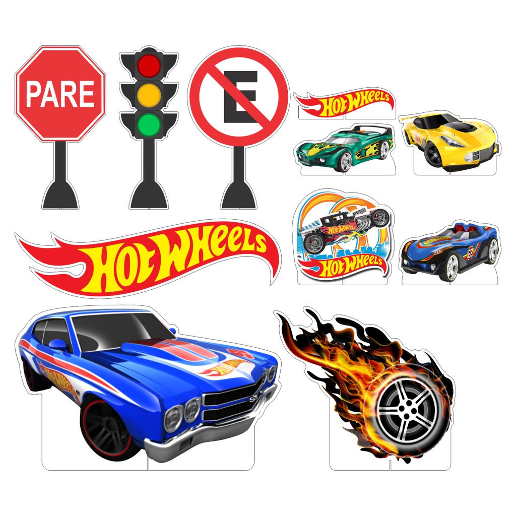 Kit Display Decorativo Festa Infantil Hot Wheels em Oferta na Shopee