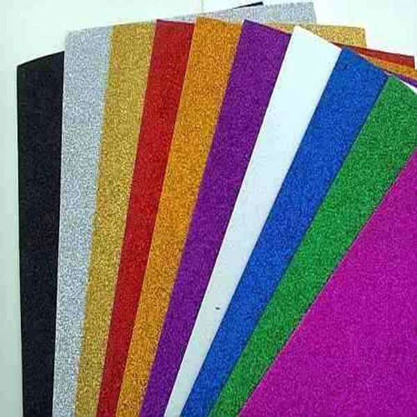 Pacote Com 5 Folhas C/ Glitter 40x60 De 1,5mm Cores.