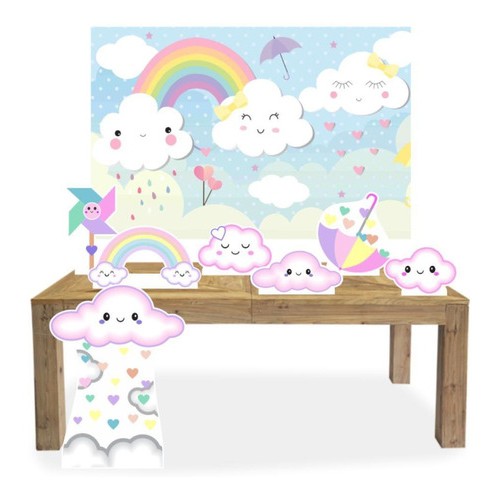 Kit Display Chuva De Benção Amor Menina 07 Pçs + Painel G em Oferta na Shopee