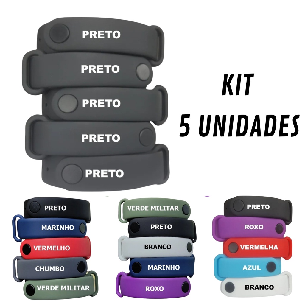 Pulseira Para mi band 5 mi Band 6 Silicone kit 5 unidades