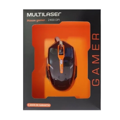 Mouse Gamer Multilaser 3200DPI 6 Botões Preto/Vermelho com Mouse Pad - MO274
