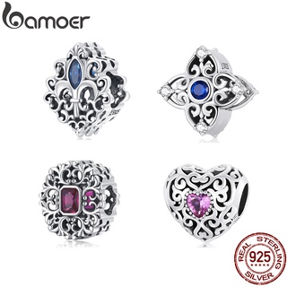 Bamoer 925 Padrão De Prata Do Vintage Contas 4 Estilo Moda Charme Para Diy Pulseira Acessórios SCC2151
