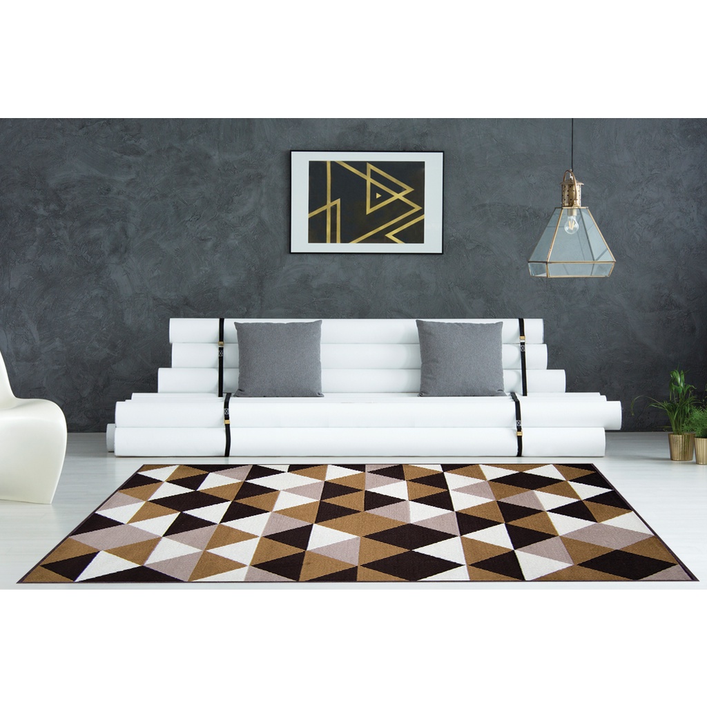 TAPETE SALA 2,00 X 1,50 GEOMÉTRICO VERONA - 70 MARROM | Shopee Brasil
