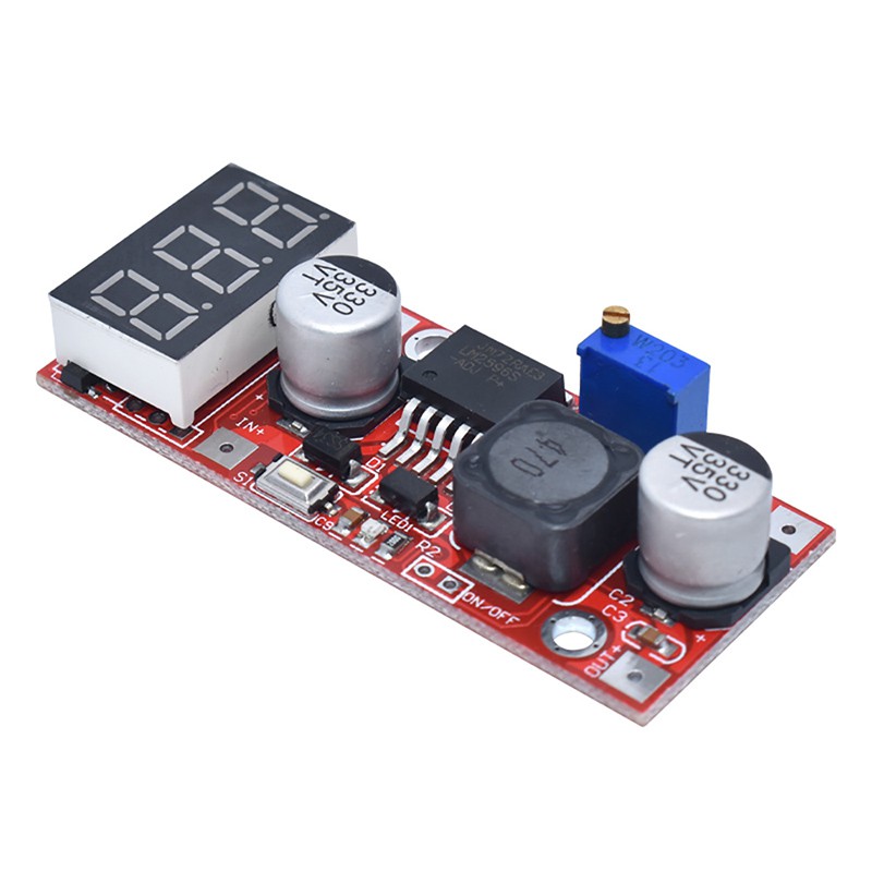 Módulo Abaixador De Fonte De Alimentação Ajustável DC-4.5-28V A 1.3-25V 3A Com Tubo Digital LM2596